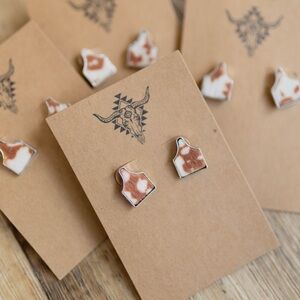 Faux Cowhide Earrings